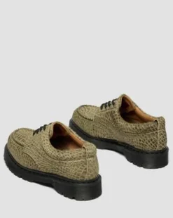 Zapatos Lowell Moc Toe de piel Hair-On in Verde Oliva Verde