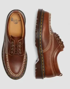 Zapatos Lowell Moc Toe de piel in Caramelo