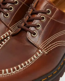 Zapatos Lowell Moc Toe de piel in Caramelo