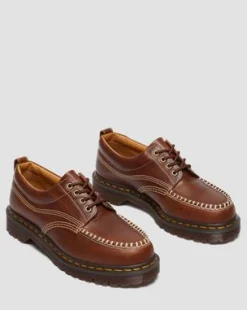 Zapatos Lowell Moc Toe de piel in Caramelo
