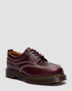 Zapatos Lowell Moc Toe de piel in Rojo Cereza