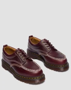 Zapatos Lowell Moc Toe de piel in Rojo Cereza