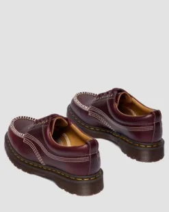 Zapatos Lowell Moc Toe de piel in Rojo Cereza