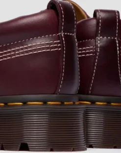 Zapatos Lowell Moc Toe de piel in Rojo Cereza