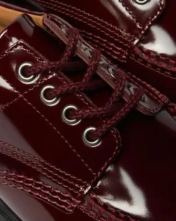 Zapatos Lowell Moc Toe de piel lacada in Rojo Cereza