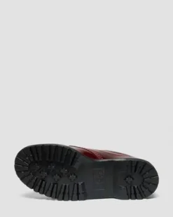 Zapatos Lowell Moc Toe de piel lacada in Rojo Cereza