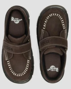 Zapatos Raffe Strap de piel Tumbled Nubuck para junior in Marrón Oscuro