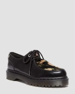 Zapatos Zeffir Bex de piel Hair-On con 3 ojales&nbsp; in Negro