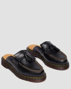 Zuecos Adrian de piel in Negro