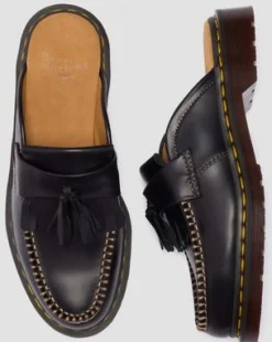Zuecos Adrian de piel in Negro