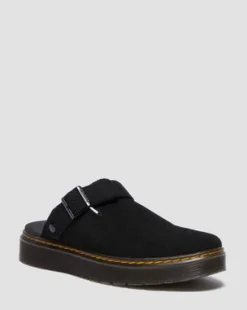 Zuecos Carlson de ante in Negro