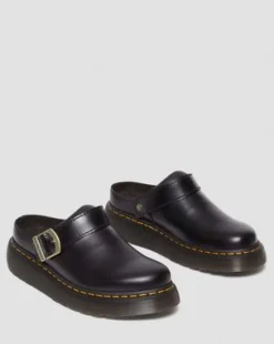 Zuecos con plataforma Laketen de piel in Negro