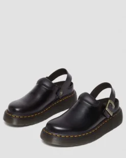 Zuecos con plataforma Laketen de piel in Negro