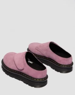 Zuecos con plataforma Zebzag Anywair de ante in Rosa Empolvado