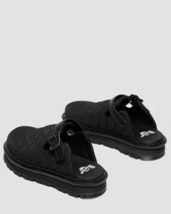 Zuecos de plataforma Zebzag Quilted in Negro