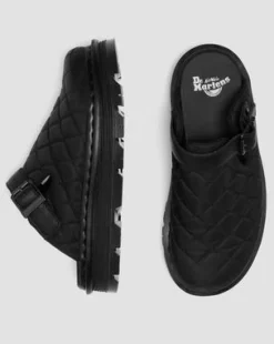 Zuecos de plataforma Zebzag Quilted in Negro