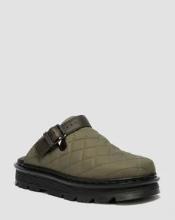 Zuecos de plataforma Zebzag Quilted in Verde Oliva Dm's