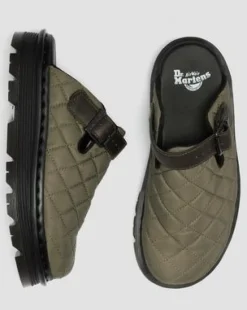 Zuecos de plataforma Zebzag Quilted in Verde Oliva Dm's