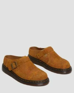 Zuecos Isham de ante jaspeado in Brown