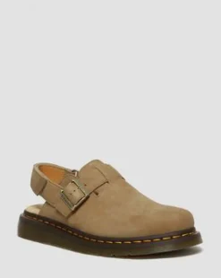 Zuecos Jorge II de piel Tumbled Nubuck in Marrón Sabana