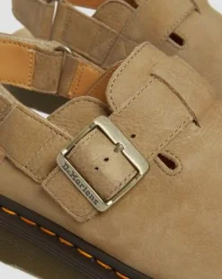 Zuecos Jorge II de piel Tumbled Nubuck in Marrón Sabana