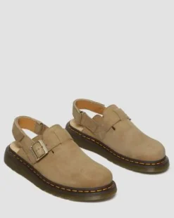 Zuecos Jorge II de piel Tumbled Nubuck in Marrón Sabana
