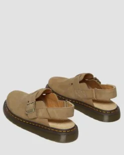 Zuecos Jorge II de piel Tumbled Nubuck in Marrón Sabana