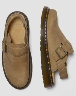 Zuecos Jorge II de piel Tumbled Nubuck in Marrón Sabana