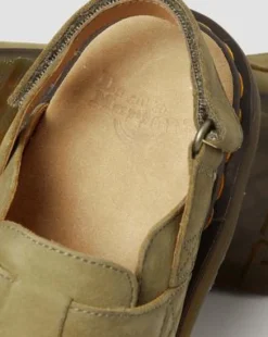 Zuecos Jorge II de piel Tumbled Nubuck in Muted Olive