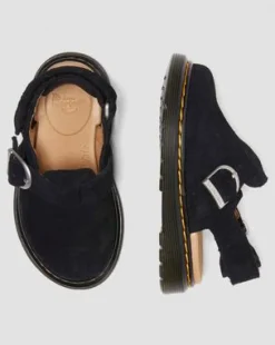 Zuecos Jorgie de ante para niños in Negro