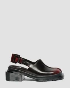 Zuecos Maybole de piel Rub Off con puntera cuadrada in Rojo Cereza